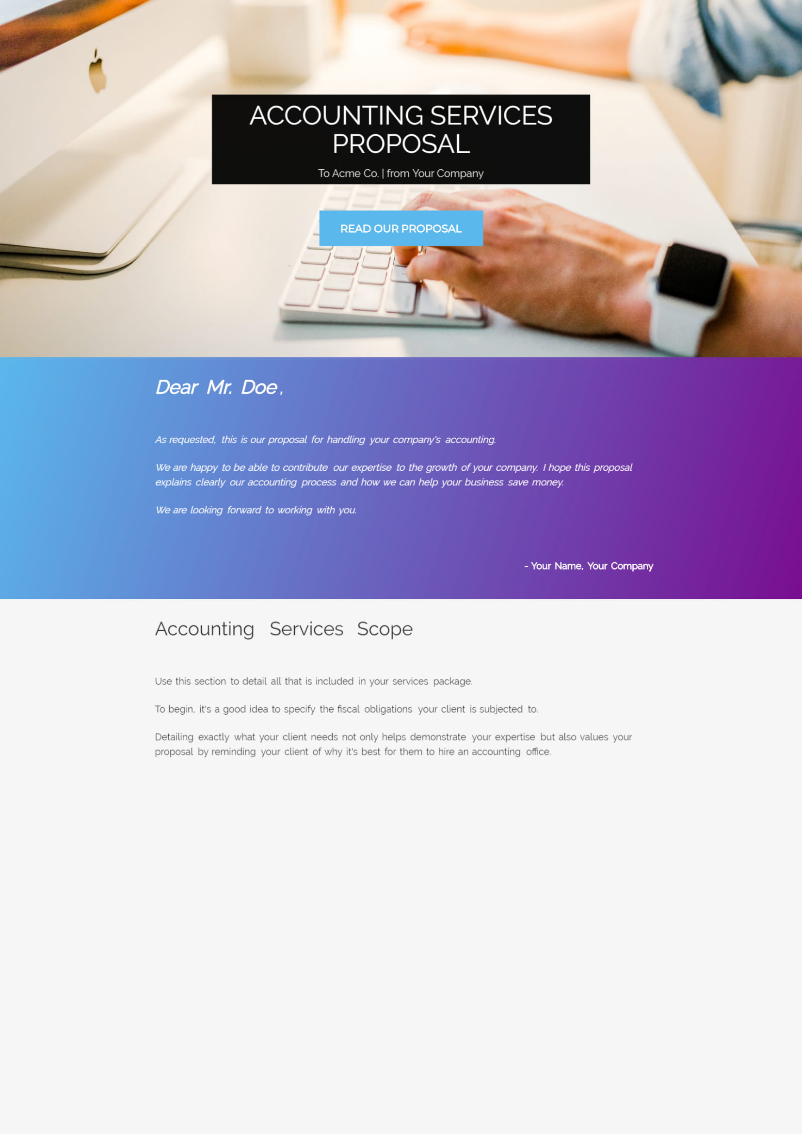 Financial Proposal Template from proposeful.com
