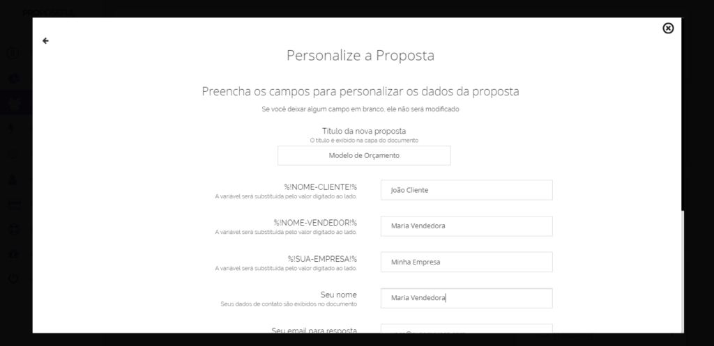 Customizar proposta comercial pronta