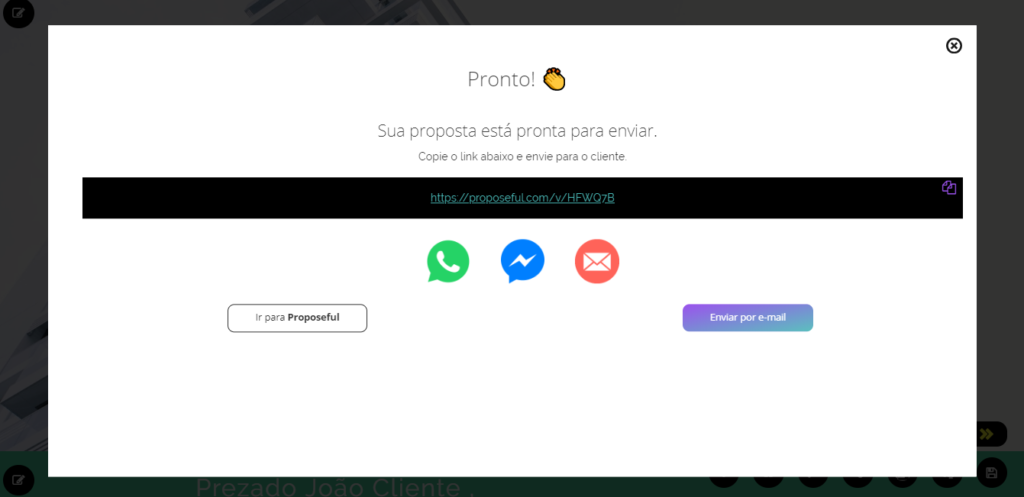 Enviar proposta no Proposeful
