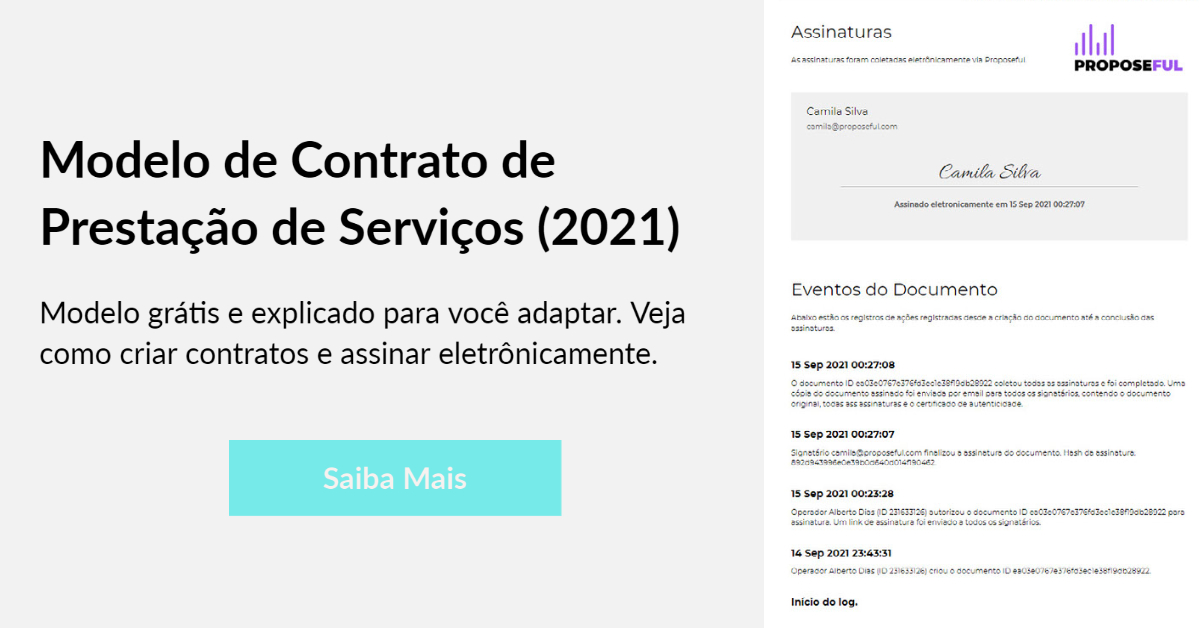 Contrato de Prestação de Serviços: Modelo Grátis e Como Assinar  Eletrônicamente (2021) - Proposeful