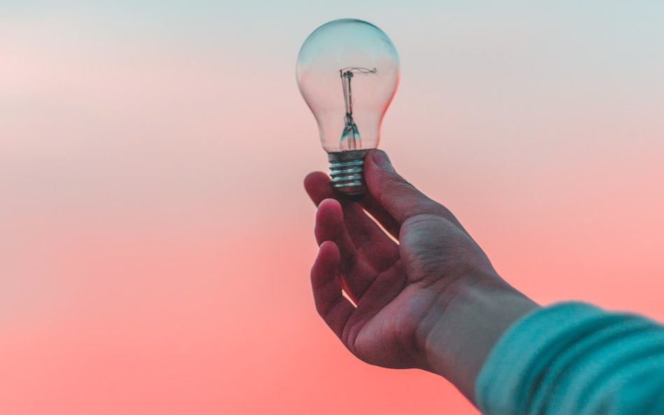 person holding light bulb